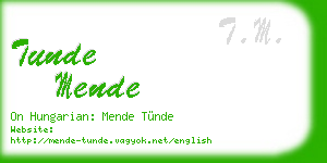 tunde mende business card